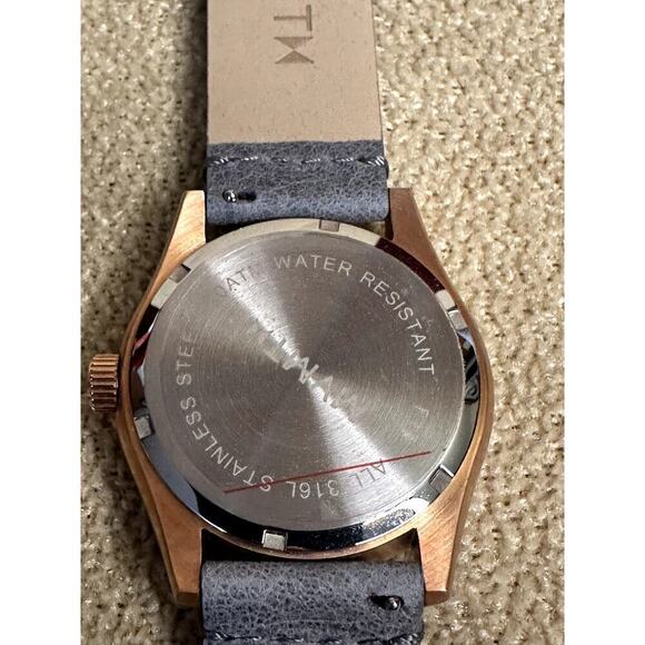 MVMT Grey Leather Strap & White Dial Chronograph F18 30mm Watch - Picture 4 of 11